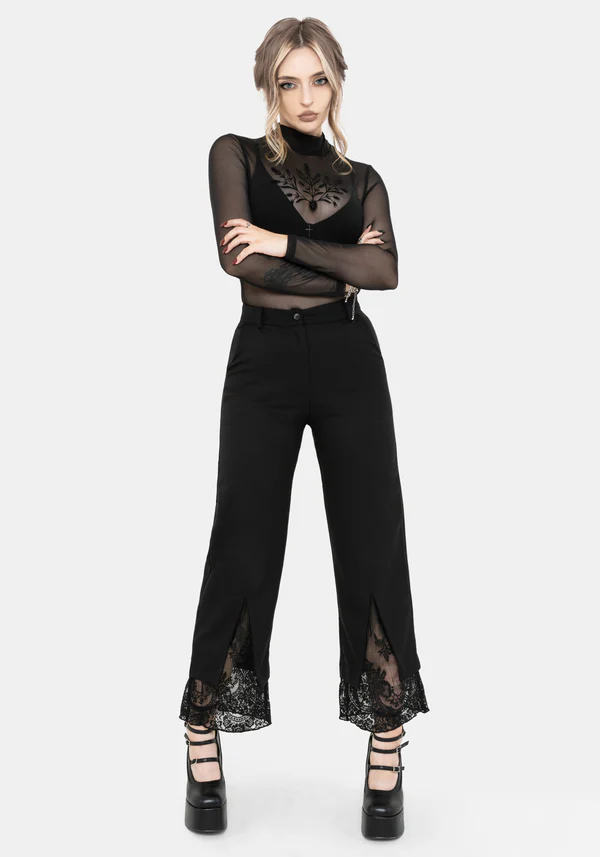 Orchid Lace Insert Pleated Hem