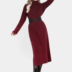 NightJar Ombre Gestrickt Maxi Kleid - Rot